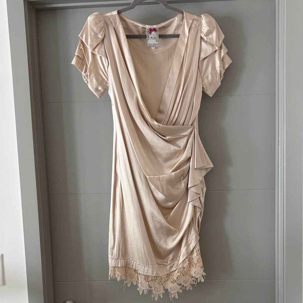 Yoana Baraschi Cream Satin Dress